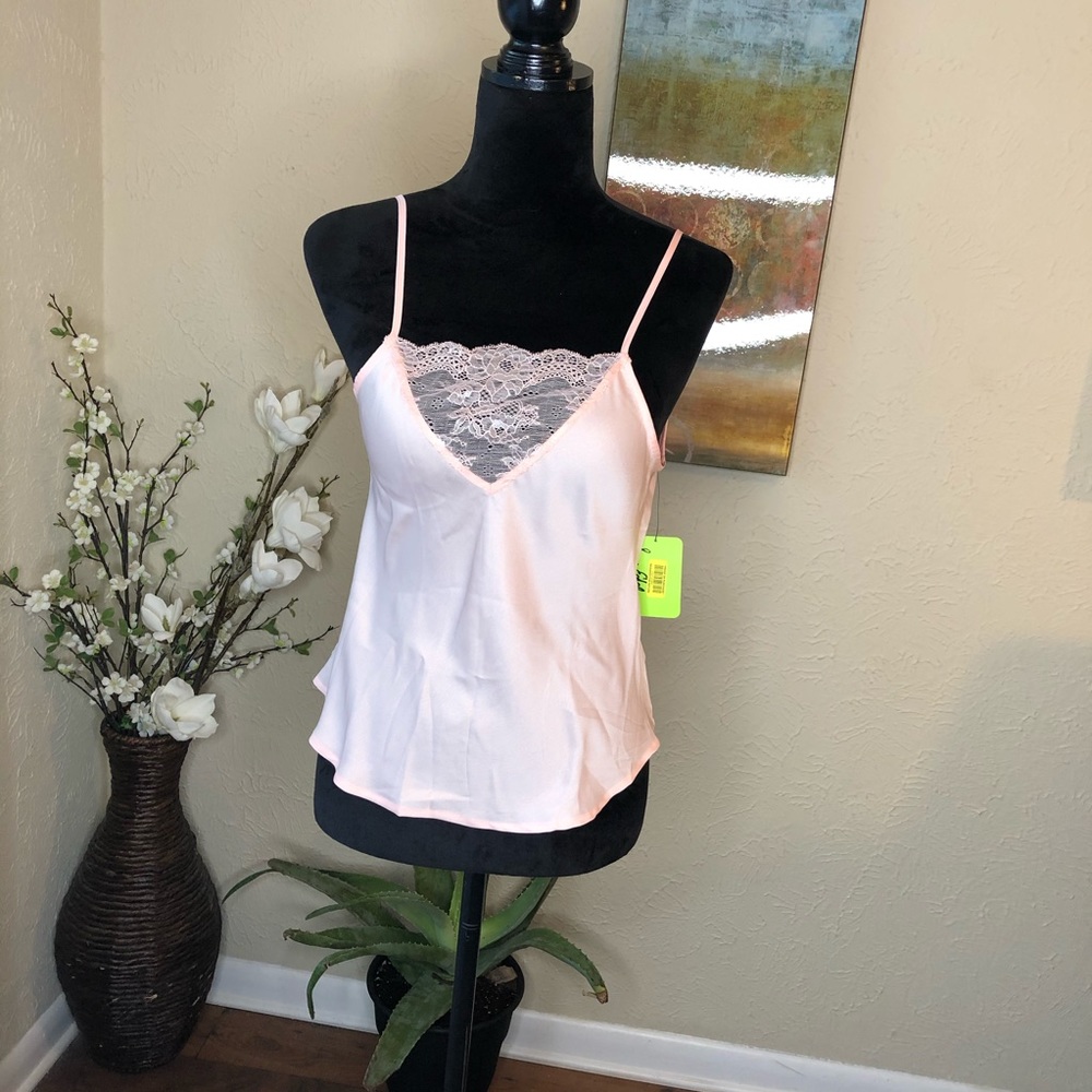 Sam Edelman Pink Lace Satin Camisole Small - Picture 3 of 8
